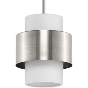 Silva 1 Light 9.5 inch Brushed Nickel Pendant Ceiling Light, Design Series