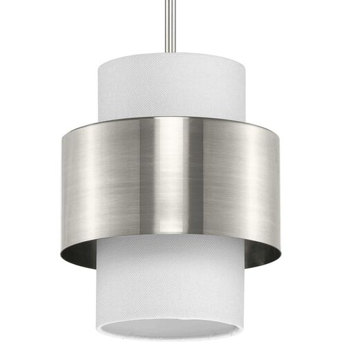 Silva 1 Light 9.5 inch Brushed Nickel Pendant Ceiling Light, Design Series