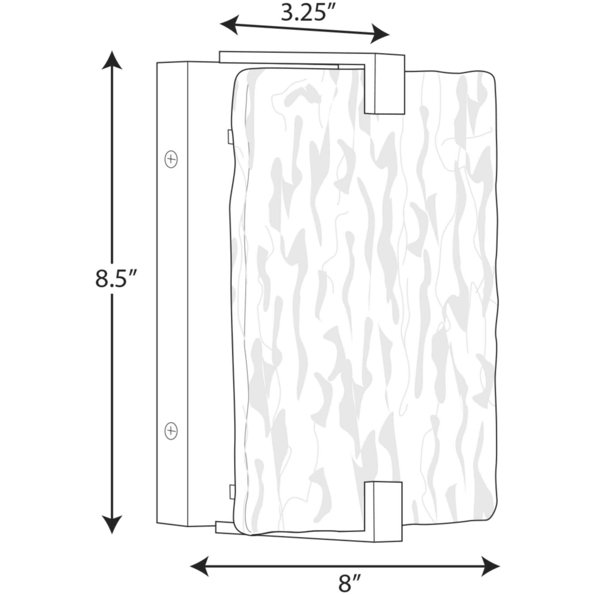 LED Stone Glass LED 8 inch Brushed Nickel ADA Wall Sconce Wall Light, Progress LED