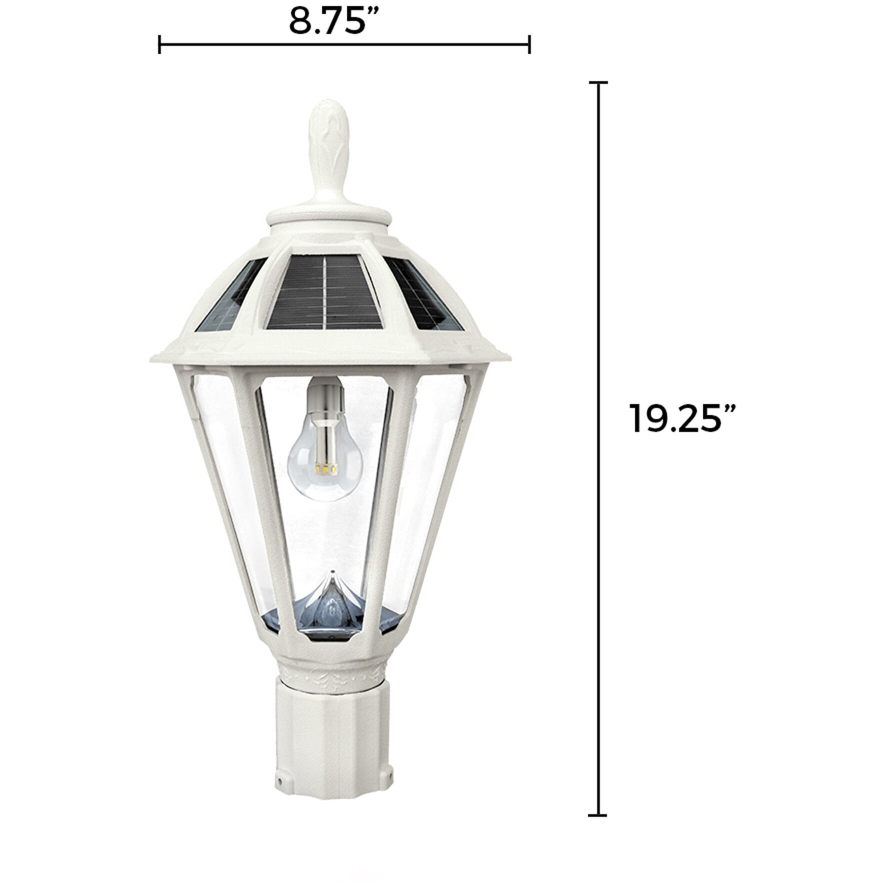 Polaris LED 19.25 inch White Outdoor Post Light, Solar