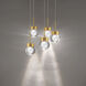Double Bubble 5 Light 17 inch Aged Brass Multi-Light Pendant Ceiling Light