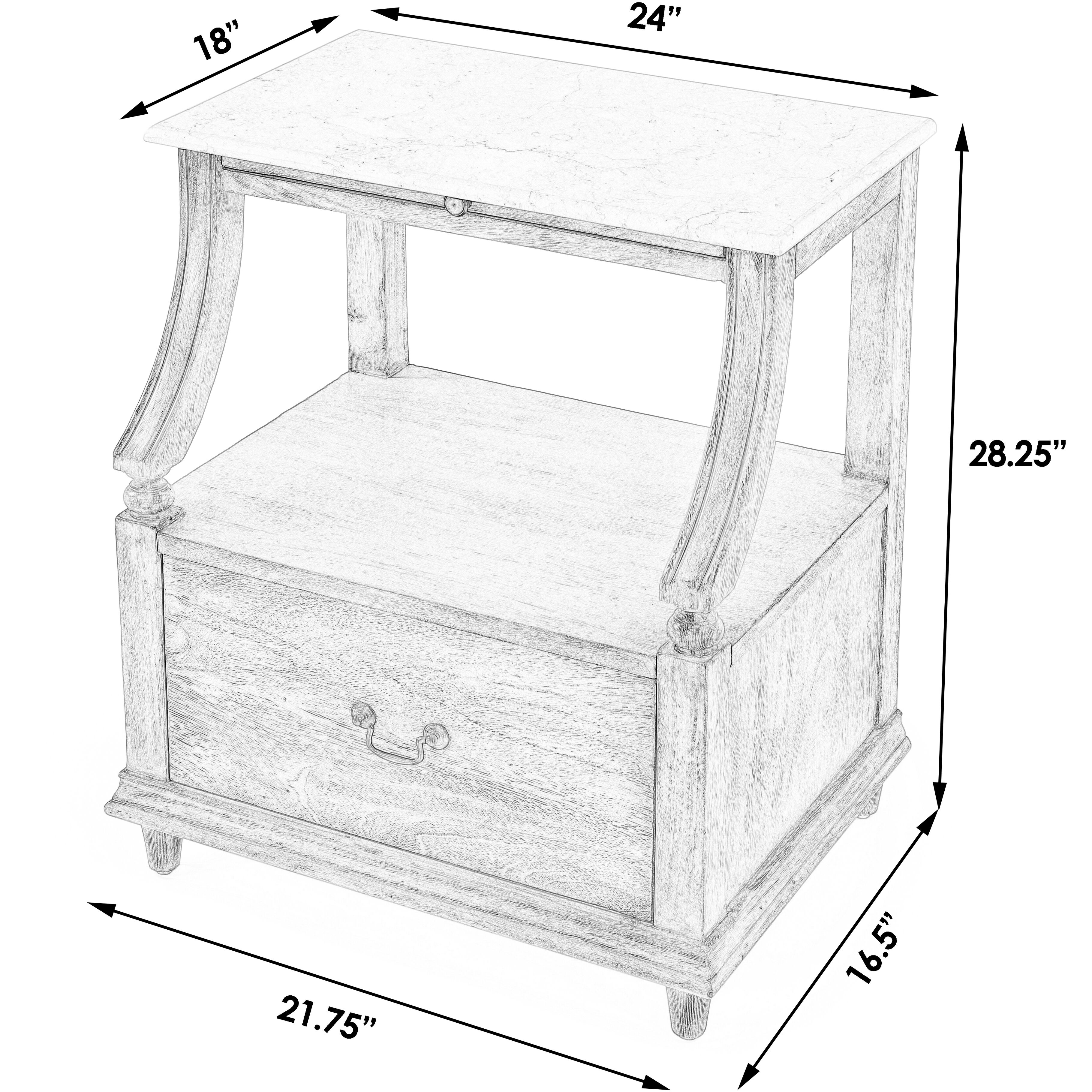 Mabel Marble 1 drawer Nightstand in Gray