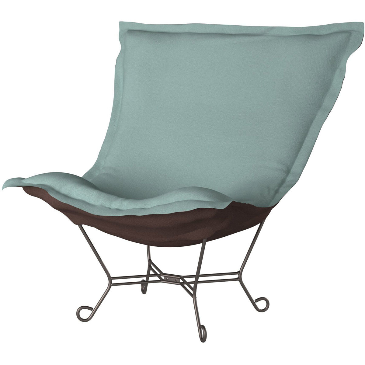 Puff Titanium Frame with Sterling Breeze Scroll Chair with Cover