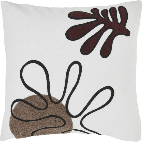 Erin 20 inch White and Multi Pillow