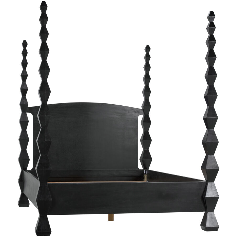 Brancusi Hand Rubbed Black Bed, Queen