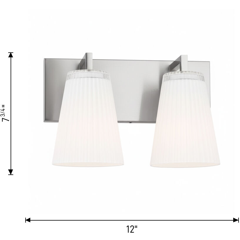 Upson 2 Light 12 inch Satin Brass Vanity Light Wall Light, Medium