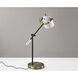 Casey 19 inch 40.00 watt Black and White with Antique Brass Desk Lamp Portable Light