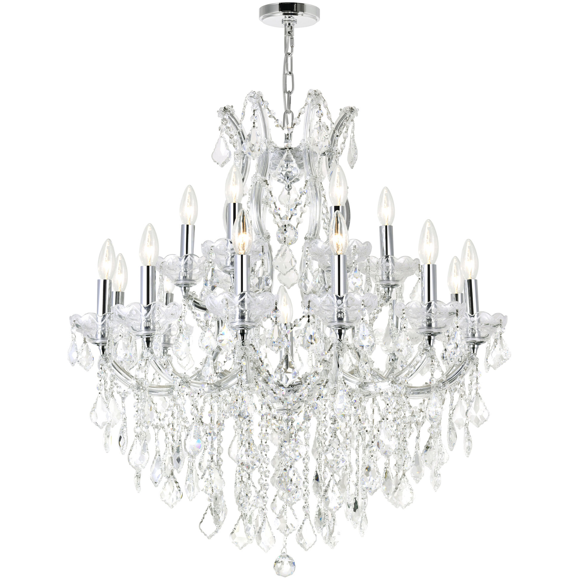 Maria Theresa 19 Light 32 inch Chrome Up Chandelier Ceiling Light