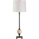 Dempsey 35 inch 150 watt Dark Bronze and Travertine Buffet Lamp Portable Light