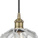 Edison 1 Light 8 inch Antique Brass and Clear and White Mini Pendant Ceiling Light
