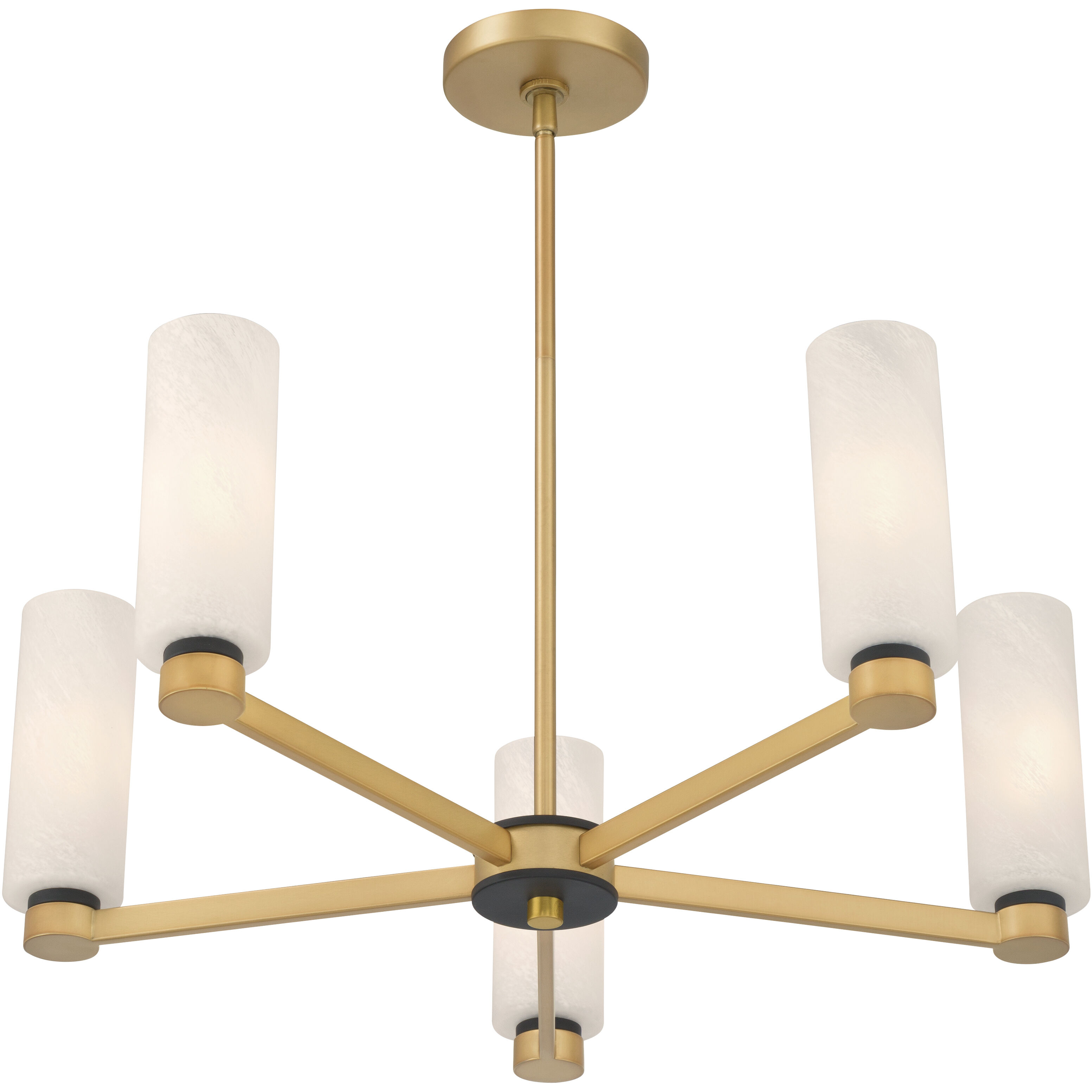 Wexmere 5 Light 26 inch Legacy Brass and Dark Matte Black Chandelier Ceiling Light