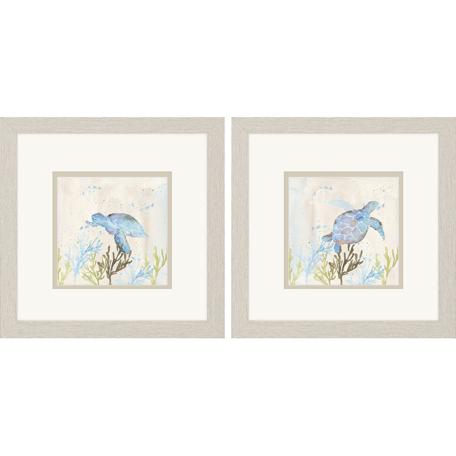 Animals Blue and Green and Brown and Beige Framed Art, Propac