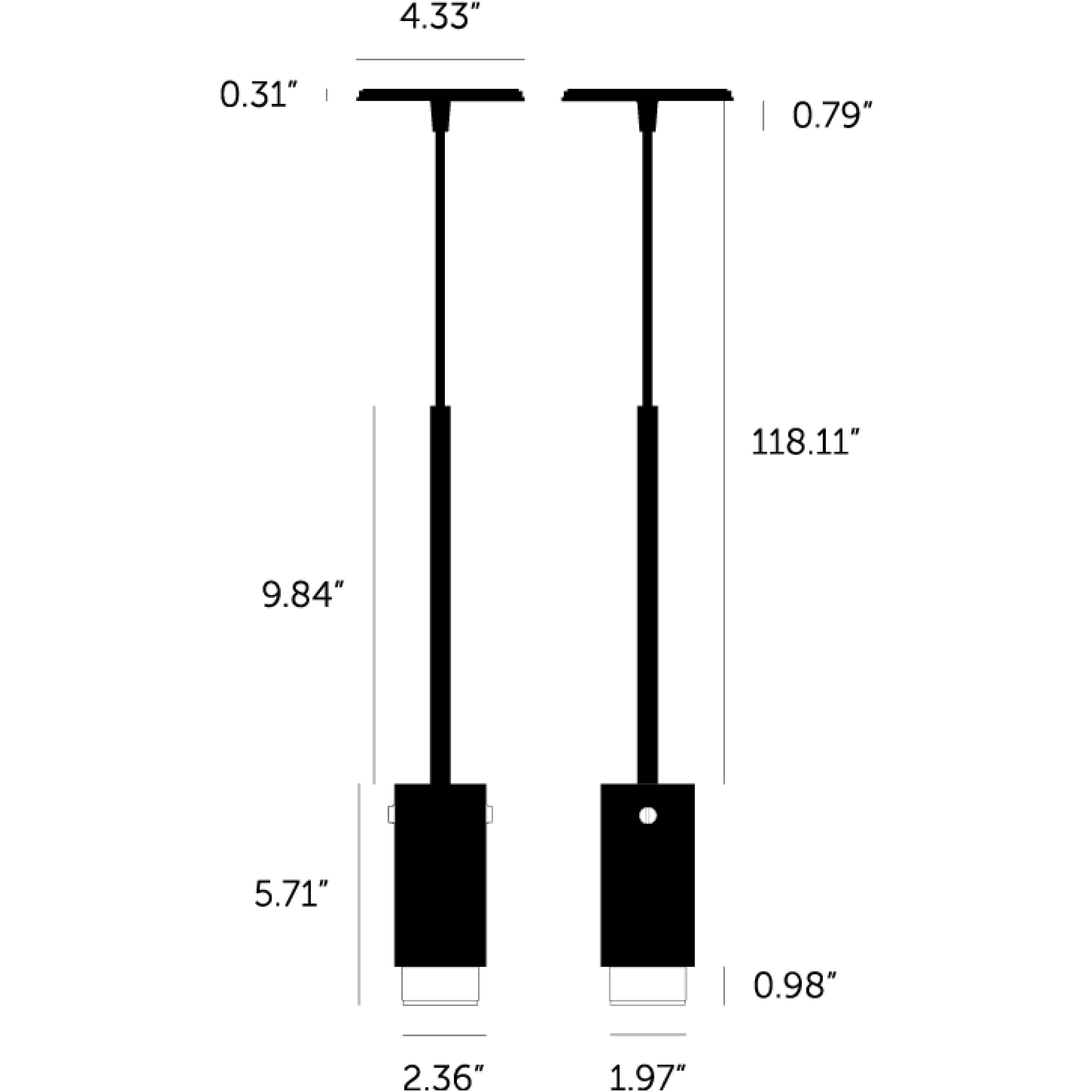 Exhaust Pendant 1 Light 110-120 Graphite / Steel Spotlight Ceiling Light