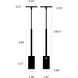 Exhaust Pendant 1 Light 110-120 Graphite / Steel Spotlight Ceiling Light