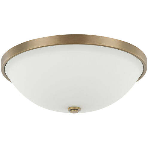 Perkins 3 Light 14.75 inch Aged Brass Flush Mount Ceiling Light