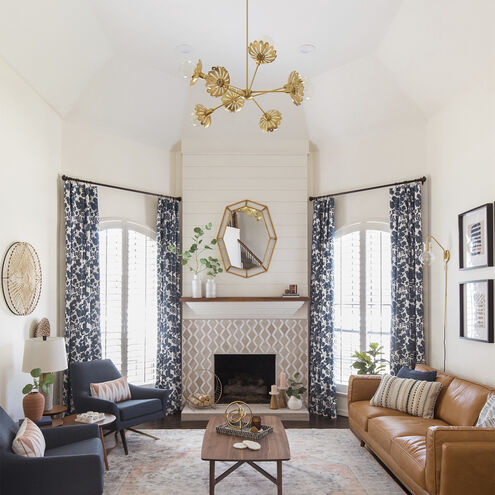 Alyssa 8 Light 42 inch Aged Brass Chandelier Ceiling Light