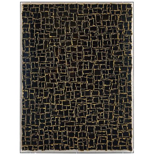 Tony Fey's Weathered Geometry, Black 48 X 36.5 inch Oils and Original Art