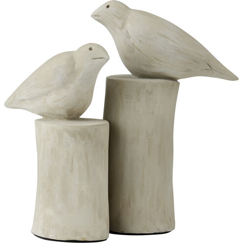 Concrete Birds 9 X 6.5 inch Garden Sculptures, Set of 2