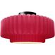 Radiance Collection - Pleated Tier LED 16.5 inch Cerise and Matte Black Semi-Flush Ceiling Light in Dedicated LED, 16.5W x 8H, Form+Finish+Function