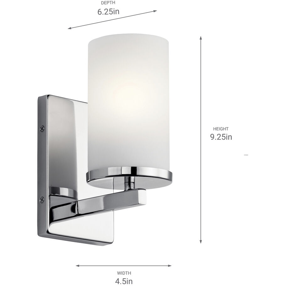 Crosby 1 Light 5 inch Chrome Wall Bracket Wall Light