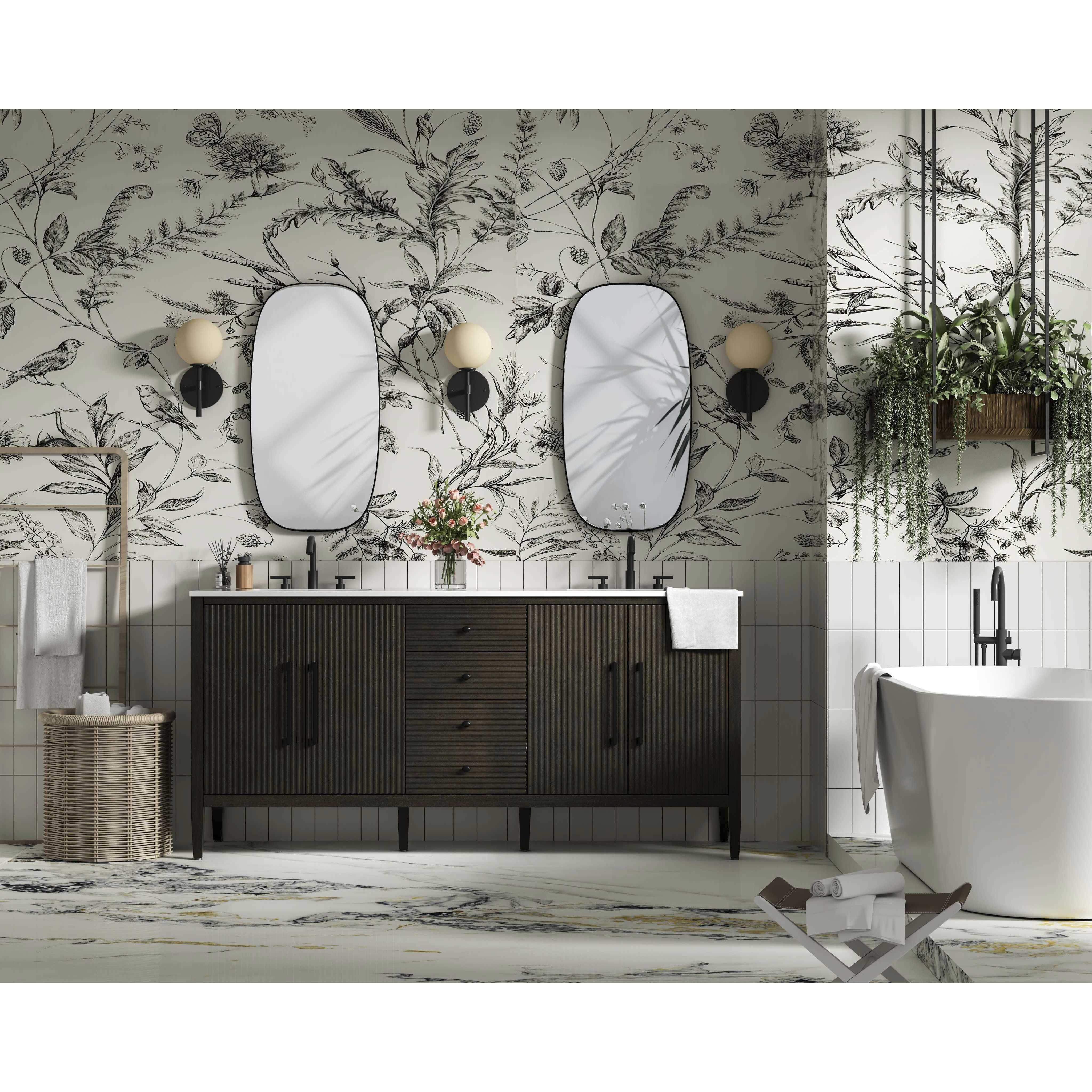 Blakely 72 X 34 inch Chocolate Oak Bathroom Vanity Cabinet