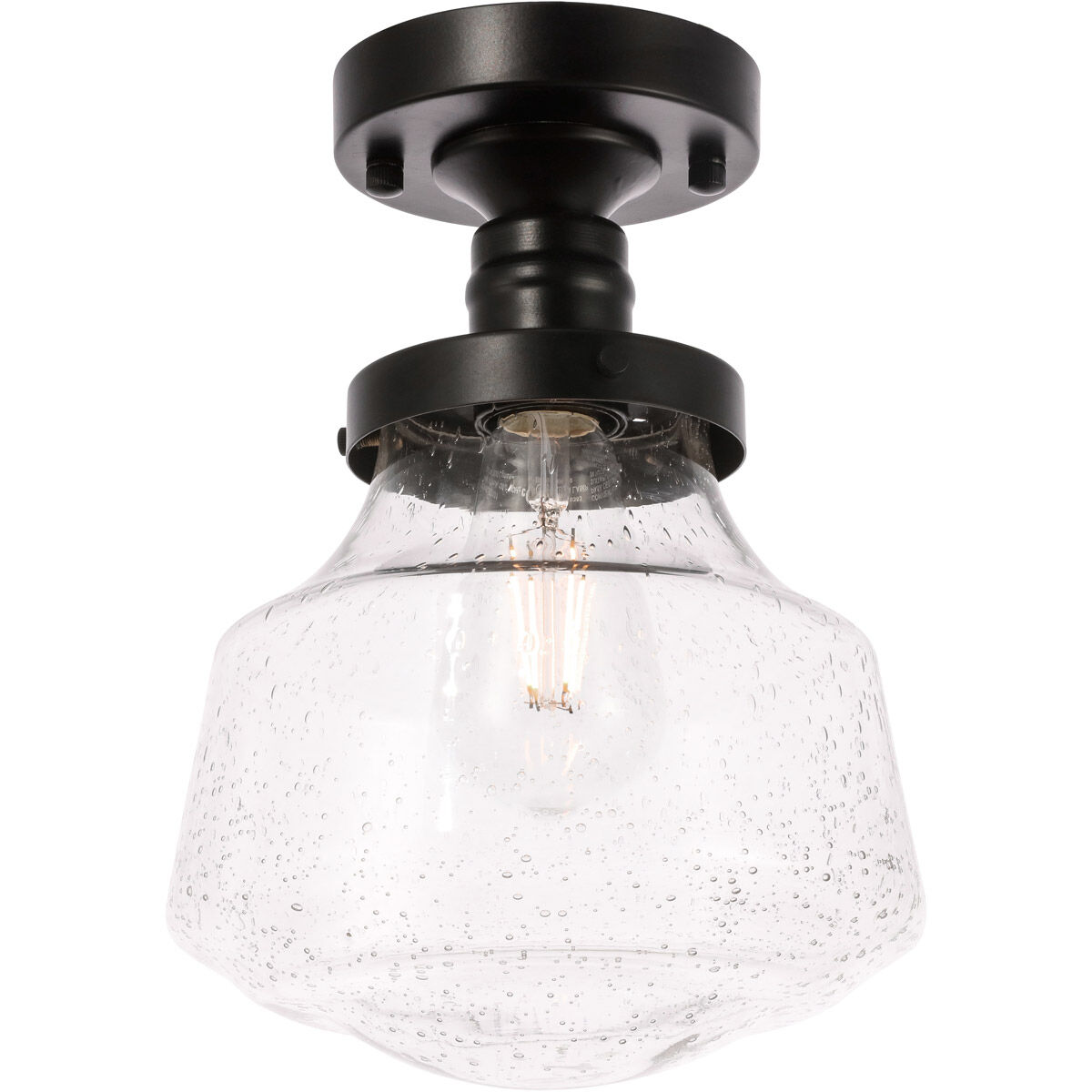 Lyle 1 Light 8 inch Black Flush Mount Ceiling Light