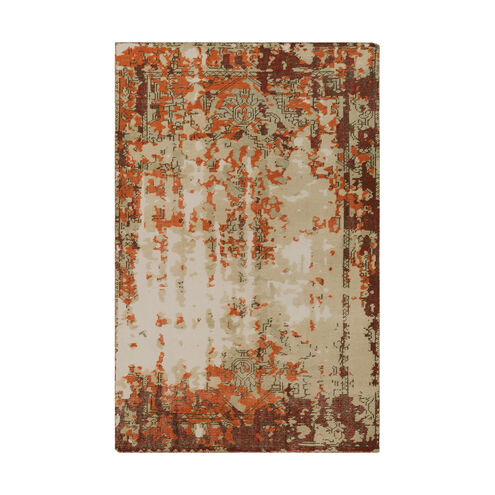 Hoboken 36 X 24 inch Bright Orange/Dark Red/Dark Brown/Tan/Khaki/Ivory Rugs, Wool