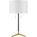 Clubhouse 29 inch 150.00 watt Matte Black with Aged Brass Table Lamp Portable Light