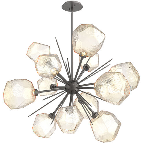 Gem LED 38.4 inch Graphite Chandelier Ceiling Light in 3000K LED, Amber, Starburst