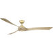Wrap Custom Brushed Satin Brass Fan Motor, Marine Grade