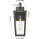 Madison 1 Light 17.63 inch Matte Black Outdoor Sconce in Clear Glass