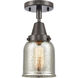 Franklin Restoration Small Bell 1 Light 5 inch Oil Rubbed Bronze Flush Mount Ceiling Light in Silver Plated Mercury Glass