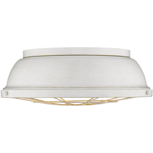 Bartlett 3 Light 17 inch French White Flush Mount Ceiling Light, Damp