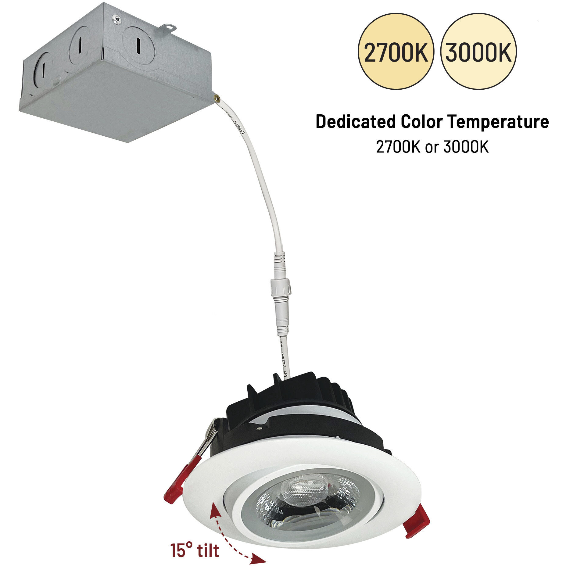 M4 Matte Powder White Round Adjustable Gimbal