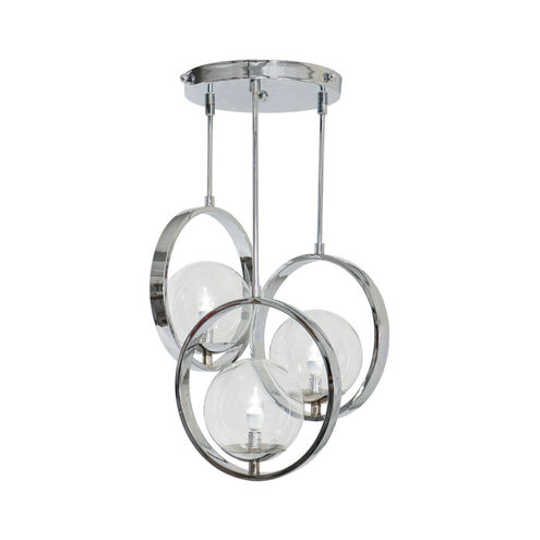 Popular 3 Light 18.5 inch Polished Chrome Chandelier Ceiling Light, Elite