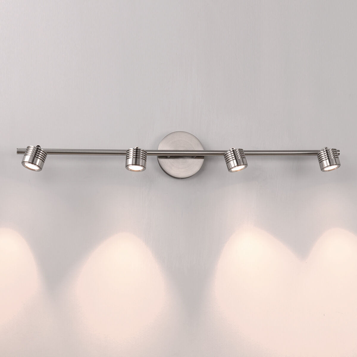 Vector 4 Light 120-240-277V Brushed Nickel Track Lighting Ceiling Light, dweLED