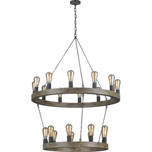 Sean Lavin Avenir 21 Light 36 inch Weathered Oak Wood / Antique Forged Iron Chandelier Ceiling Light