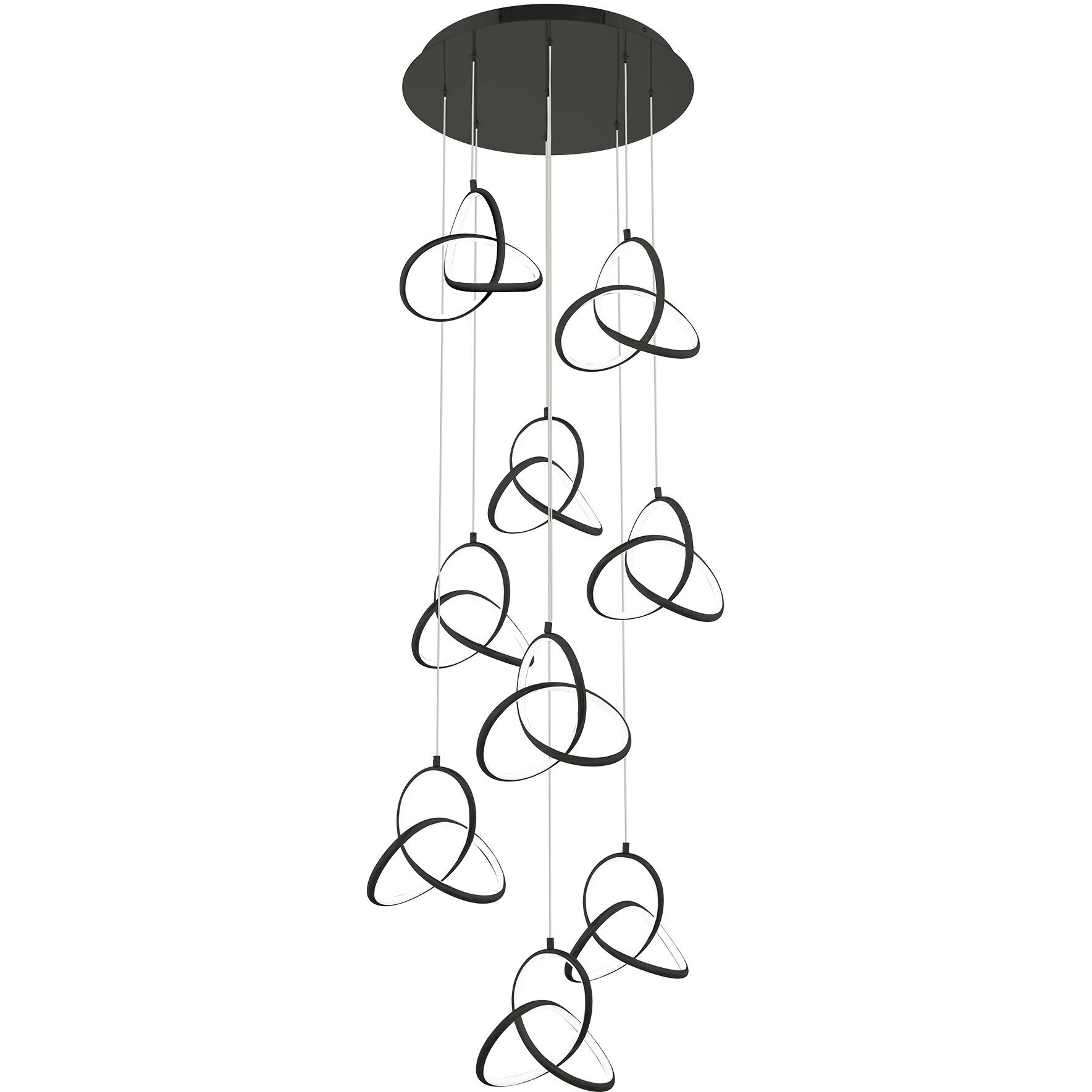 Vornado LED 17 inch Black Multi-Light Pendant Ceiling Light, dweLED