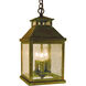 Canterbury 3 Light 7 inch Antique Brass Pendant Ceiling Light in Almond Mica