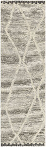 Manisa 96 X 30 inch Black Rug, Runner