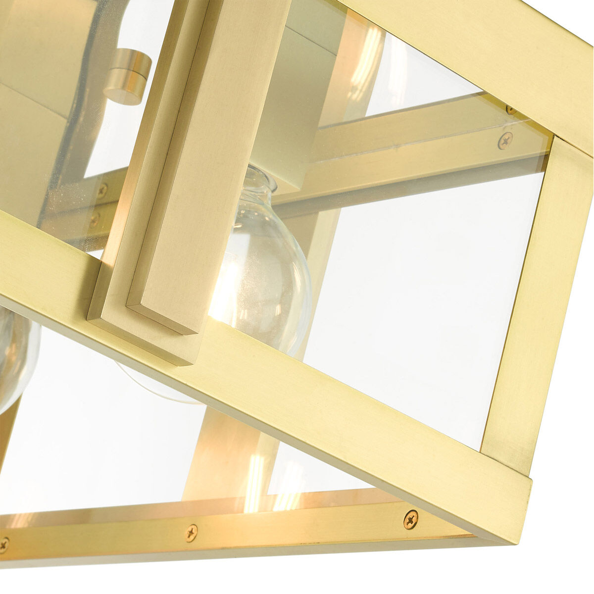 Lexington 4 Light 16 inch Natural Brass Outdoor Flush Mount