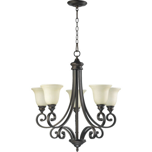 Bryant 5 Light 28 inch Oiled Bronze Chandelier Ceiling Light in Amber Scavo