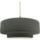 Radiance Collection - Tier Pendant Ceiling Light in Brushed Brass, Replaceable Bulb, Beige Twist Cord, Pewter Green, 16.25W x 6H, Form+Finish+Function