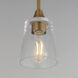 Hudson 1 Light 4.75 inch Natural Aged Brass Mini Pendant Ceiling Light in Clear
