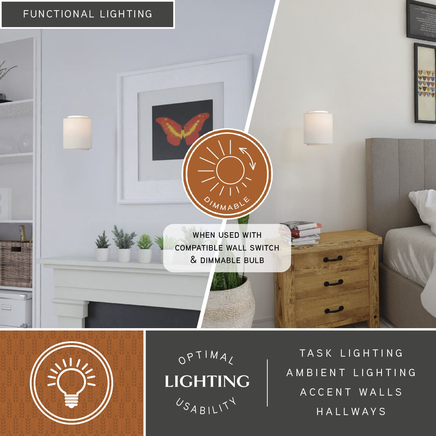 Burnaby LED 7 inch Matte Brass Wall Light