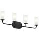 Mack 4 Light 31.5 inch Matte Black Vanity Light Wall Light