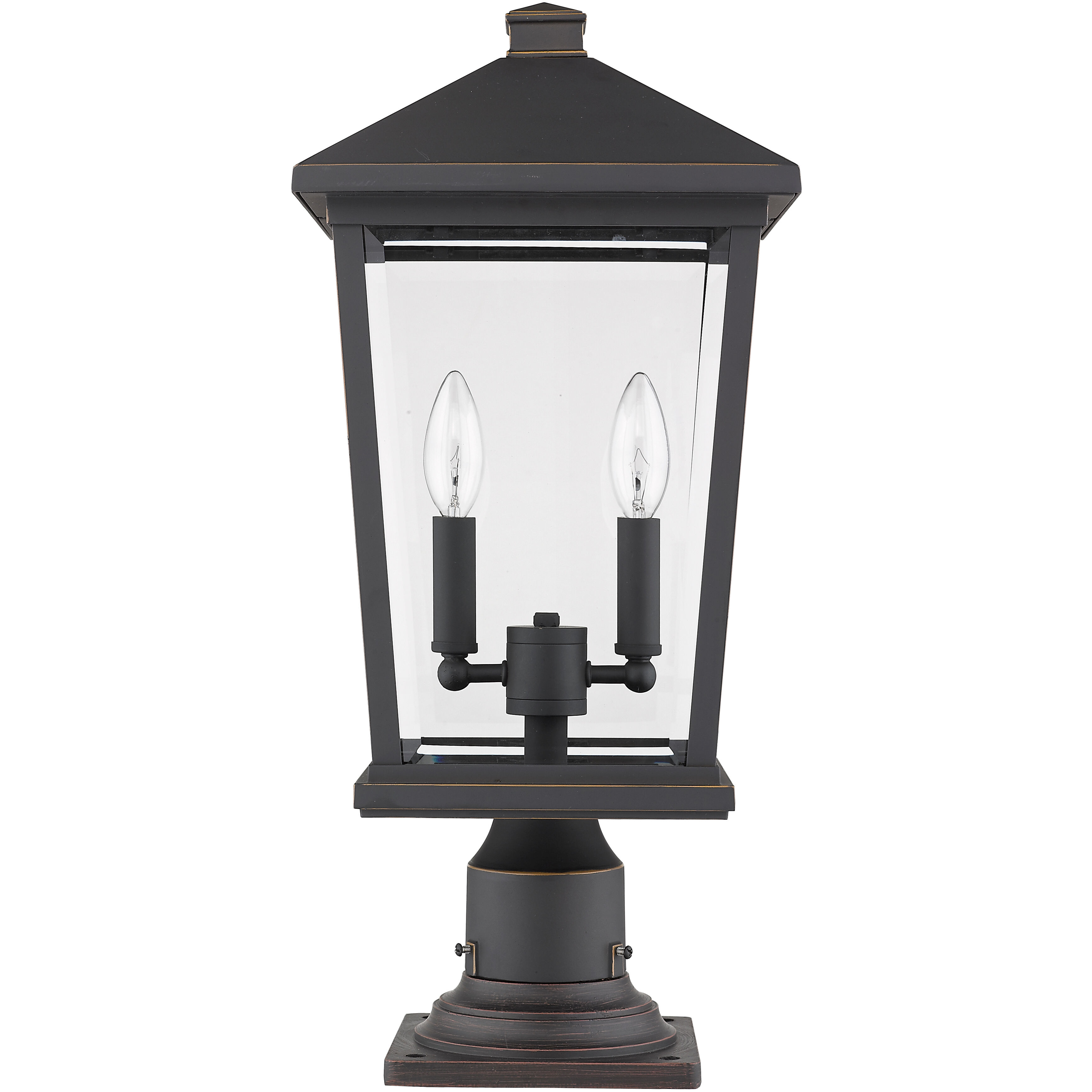 Beacon 2 Light 21.5 inch Oil Rubbed Bronze Outdoor Pier Mounted Fixture in 8.25