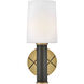 Declan 1 Light 6.75 inch Heritage Brass with Black Oxide Bath Light Wall Light