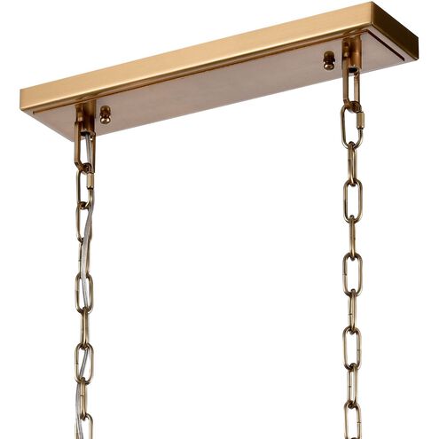 Strata 6 Light 53 inch Lacquered Gold Linear Chandelier Ceiling Light