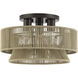 Florell 3 Light 15 inch English Bronze Semi Flush Mount Ceiling Light, Large